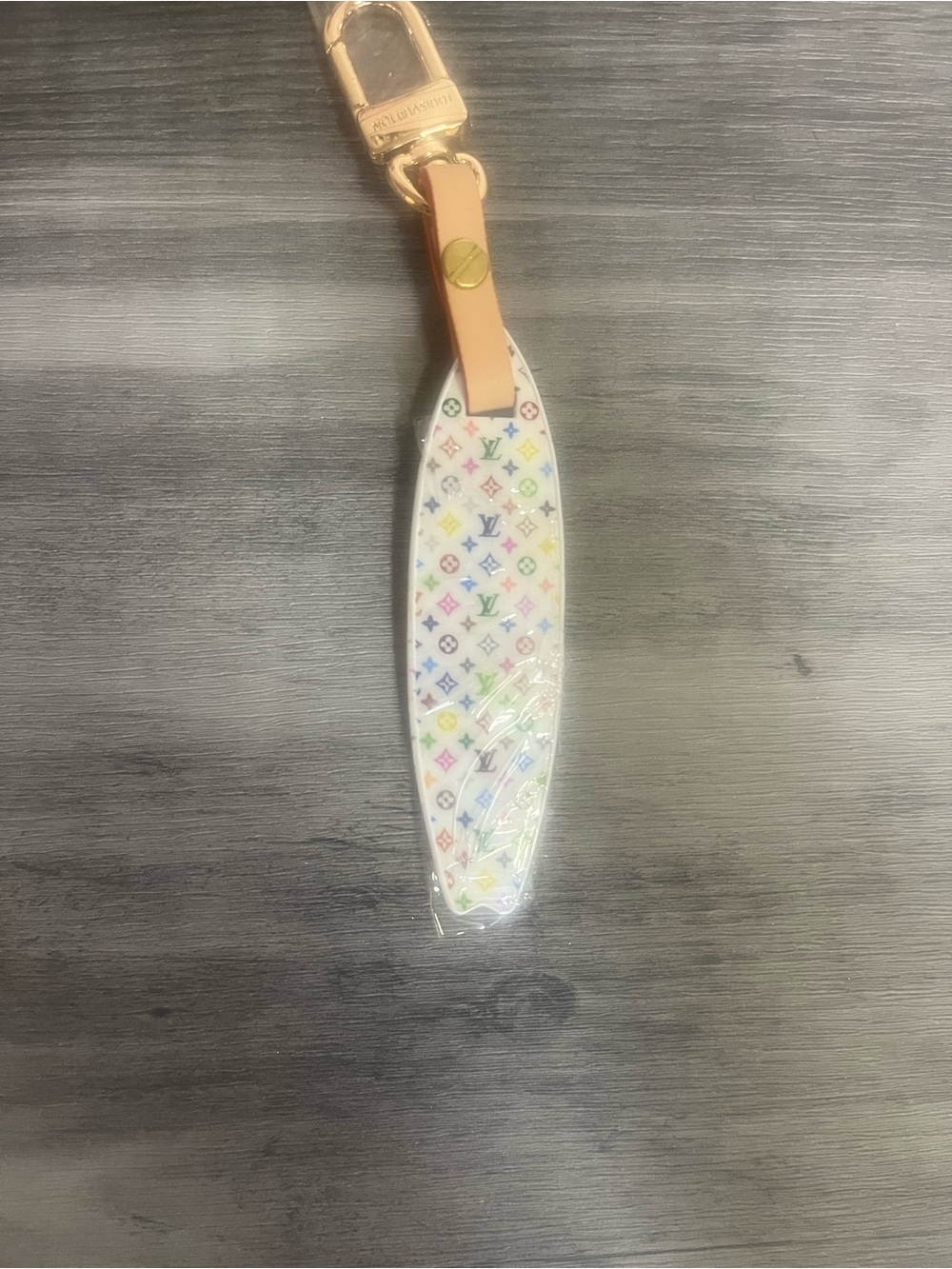 White Multicolor Monogram Surfboard Key Charm - Picture 2 of 4